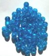 50 8mm Medium Blue Crackle Glass Beads